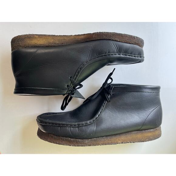 Clark’s‎ Wallace Desert Chukka Boots Black Leather Men’s Size 11.5M - Picture 9 of 9